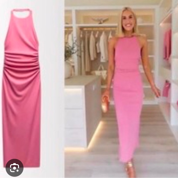 Zara Dresses & Skirts - ZARA Pink Open Back Dress